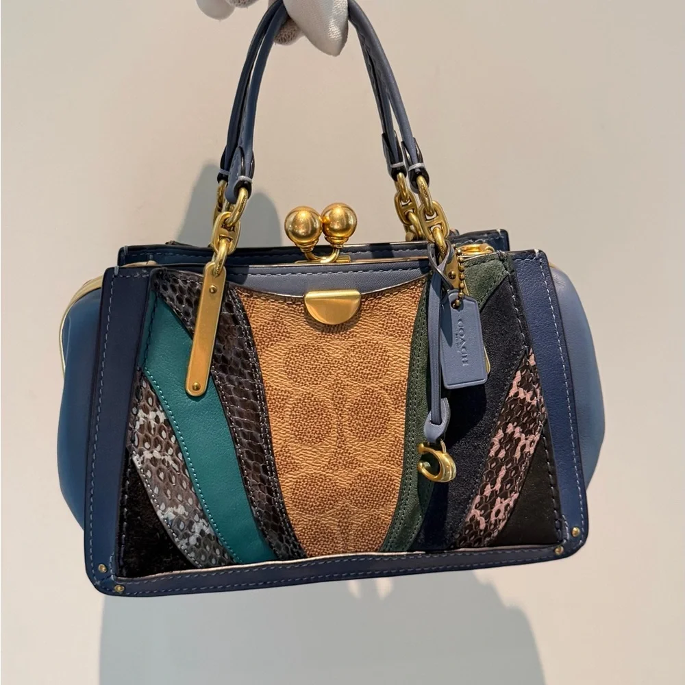 Coach kisslock dreamer 21 snakeskin detail